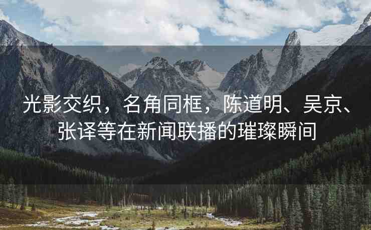 光影交織，名角同框，陳道明、吳京、張譯等在新聞聯(lián)播的璀璨瞬間