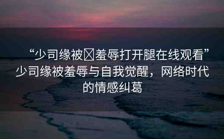 “少司緣被?羞辱打開腿在線觀看”少司緣被羞辱與自我覺醒，網絡時代的情感糾葛